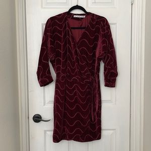 &Other Stories Burgundy Velvet Dress